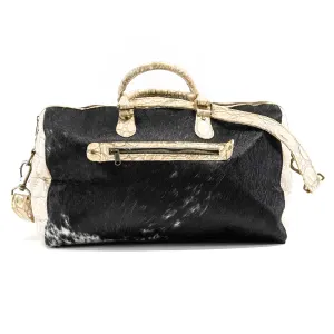 Duffel - Black & White w/ Ivory Jumbo Croc