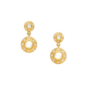 Dunes Classic White Diamond Double Drop Earrings