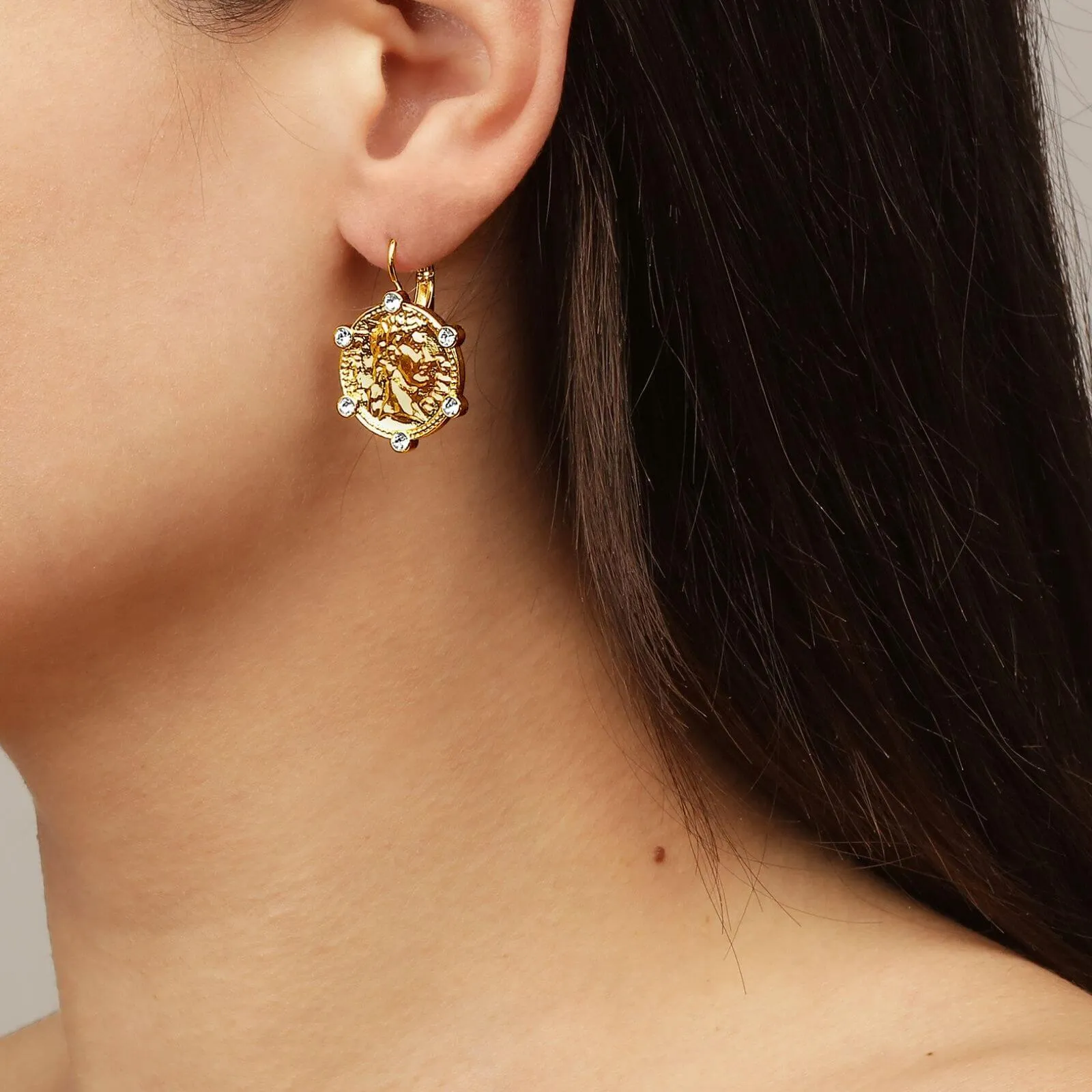 Dyrberg Kern Como Gold Drop Earrings