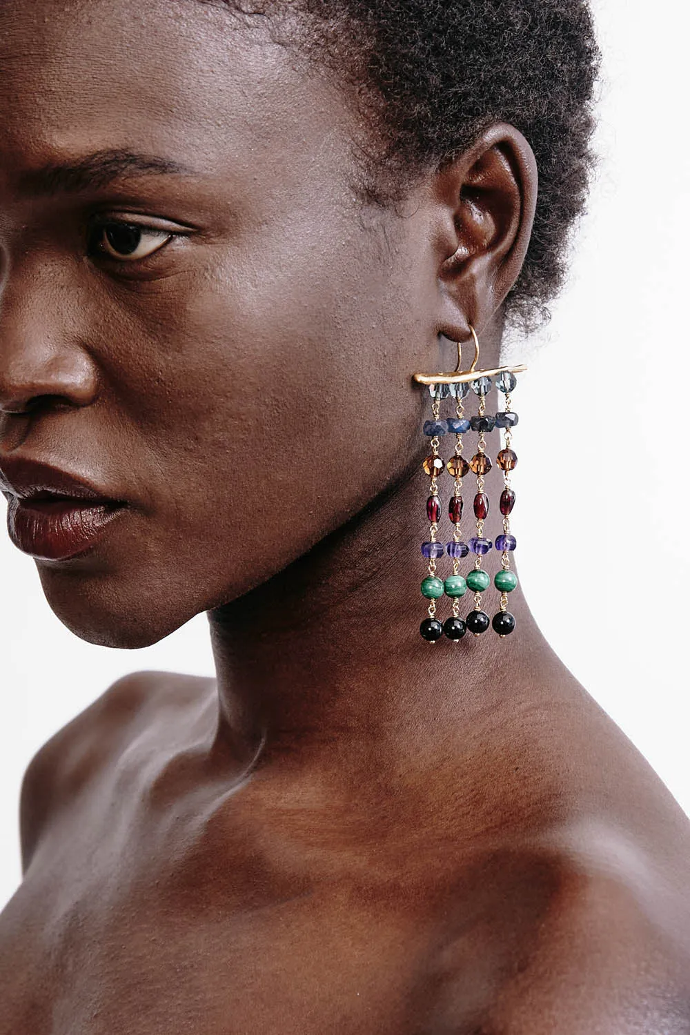 EG-5808- Cascading Multi Mix Earrings