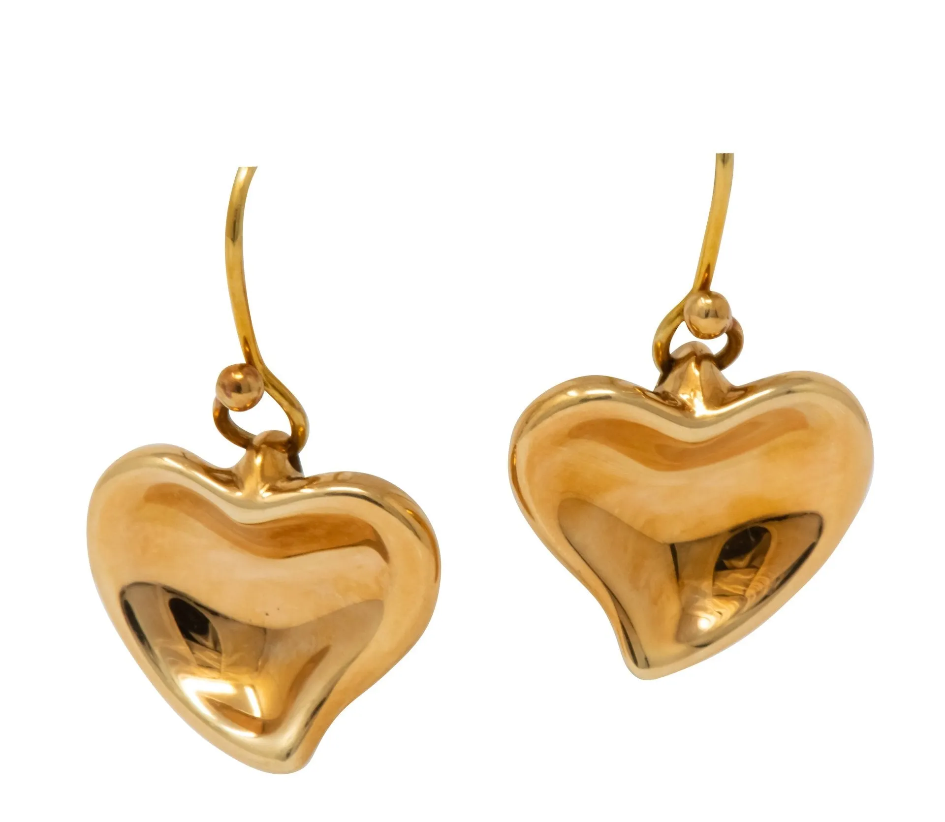 Elsa Peretti Tiffany & Co. Vintage 18 Karat Gold Heart Drop Earrings