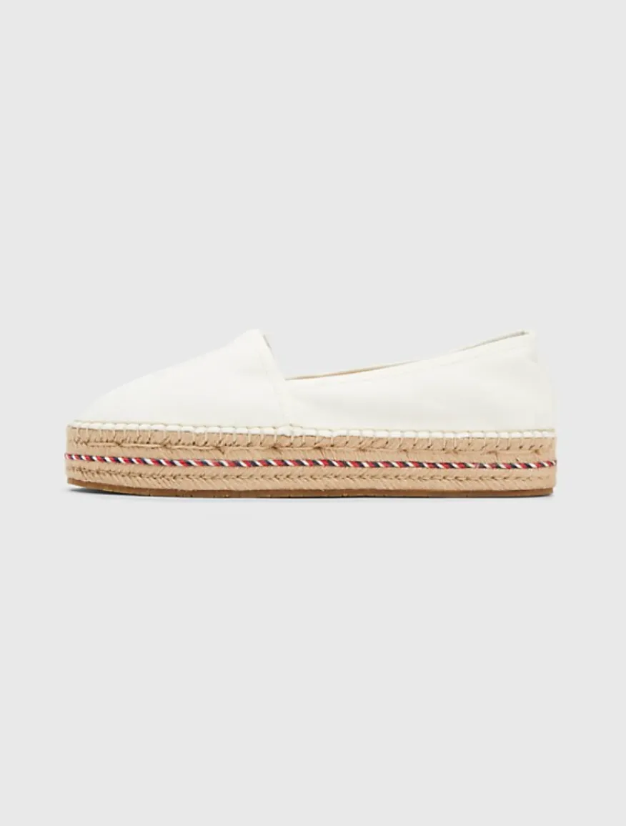 Embroidered Logo Platform Espadrilles