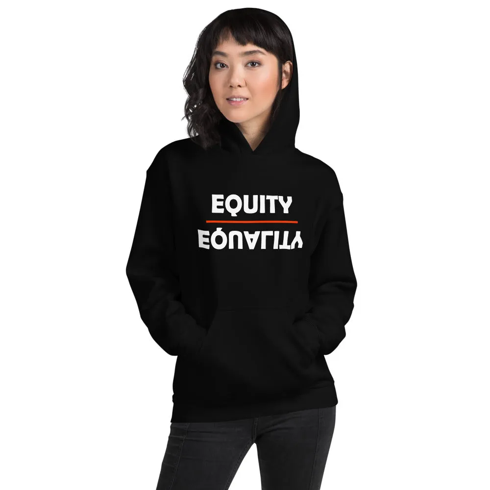 Equity Over Equality - Bold - White - Hooded Sweatshirt