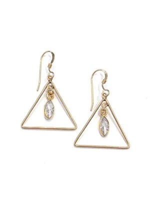 Erin Steele Jewelry Modern Triangle Earrings w/ Cubic Zirconia