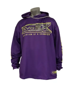 Evo9x EVOLUTION OF A CHAMPION Sublimated Long Sleeve Hoodie Purple