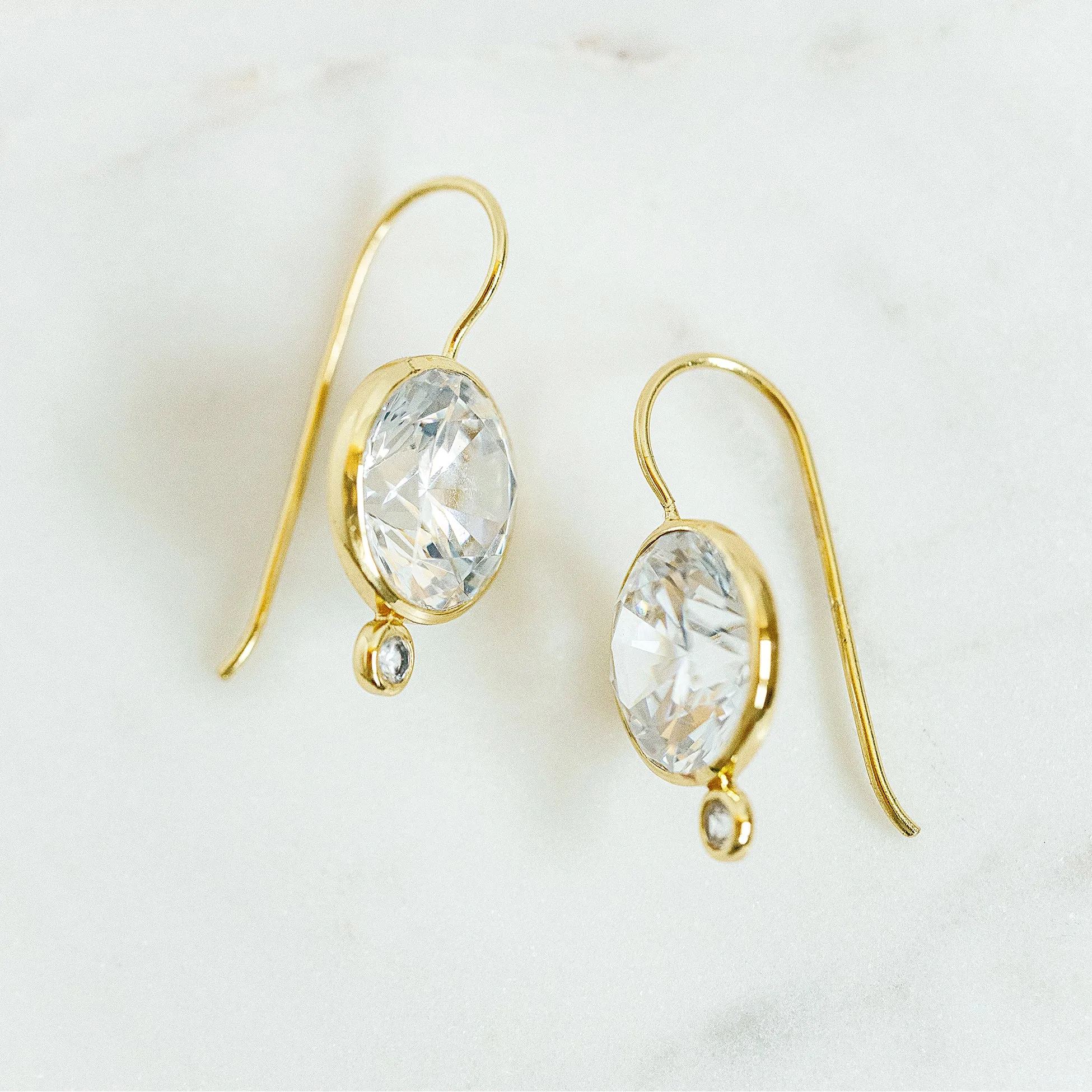 Faceted Tini Mini Drop Earrings in Cubic Zirconia