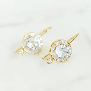 Faceted Tini Mini Drop Earrings in Cubic Zirconia
