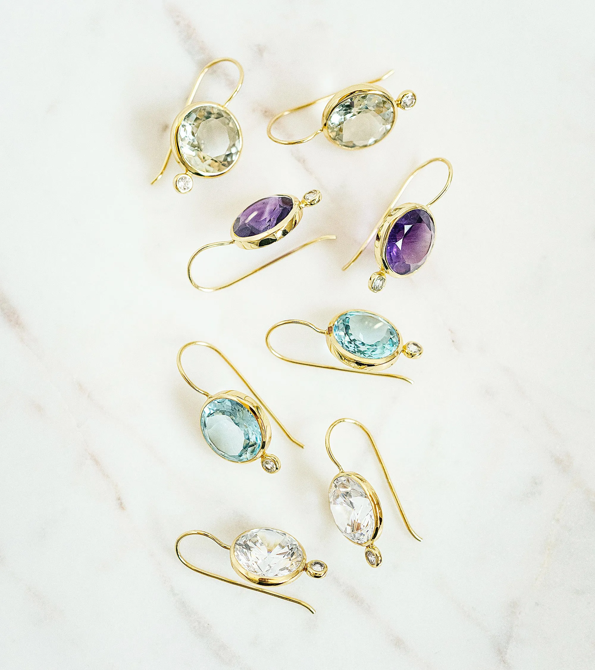 Faceted Tini Mini Drop Earrings in Cubic Zirconia