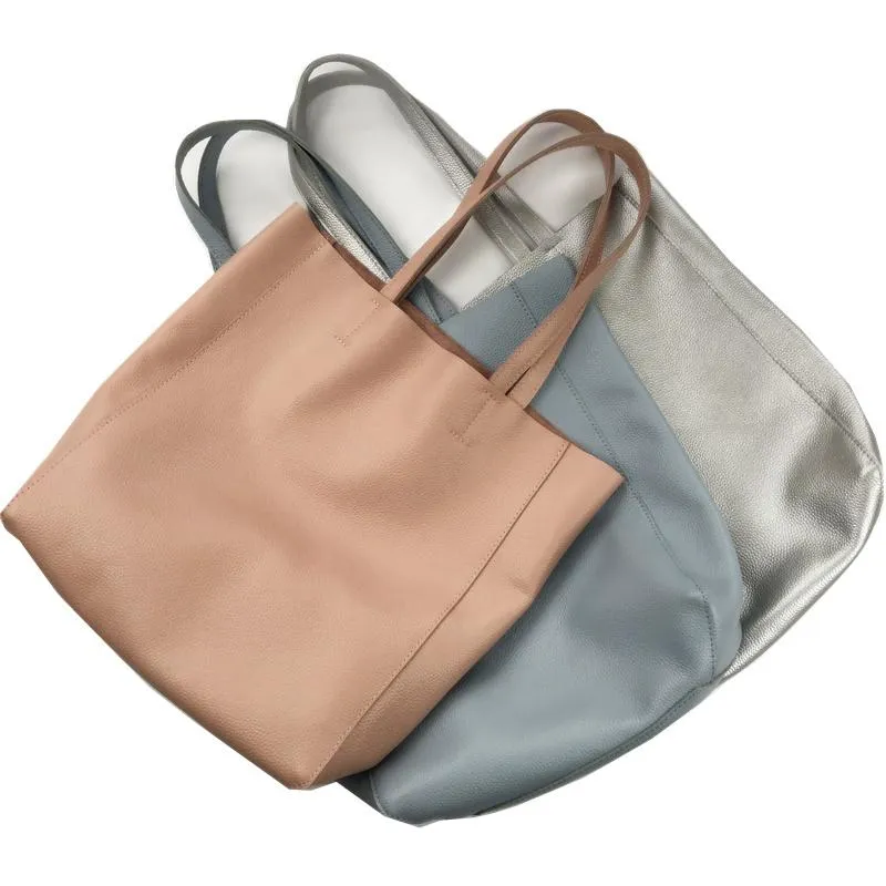 Fashion Womens Bronze Silver Leather Vertical Tote Bags Bronze Silver Shoulder Tote Bags Bronze Silver Handbags Tote For Women