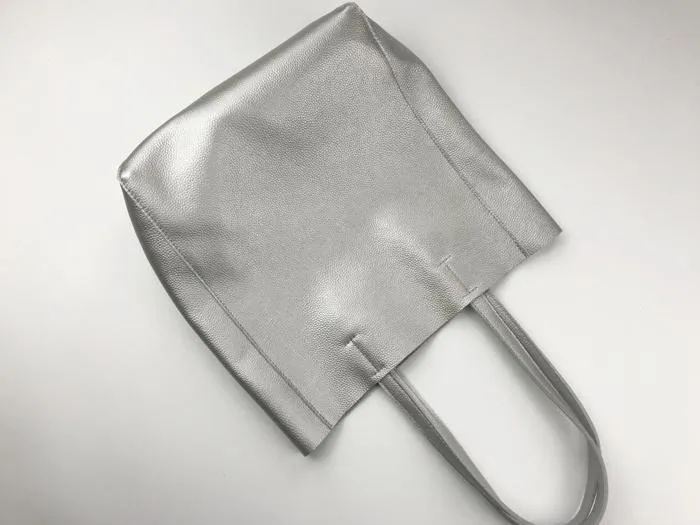Fashion Womens Bronze Silver Leather Vertical Tote Bags Bronze Silver Shoulder Tote Bags Bronze Silver Handbags Tote For Women