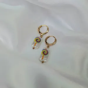 Faux Pearl Lollipop Drop Earrings - Small Pearl Earrings,Small Gold Earrings,Lolly Earrings,Small Drop Earrings,Pearl Earrings In The UK