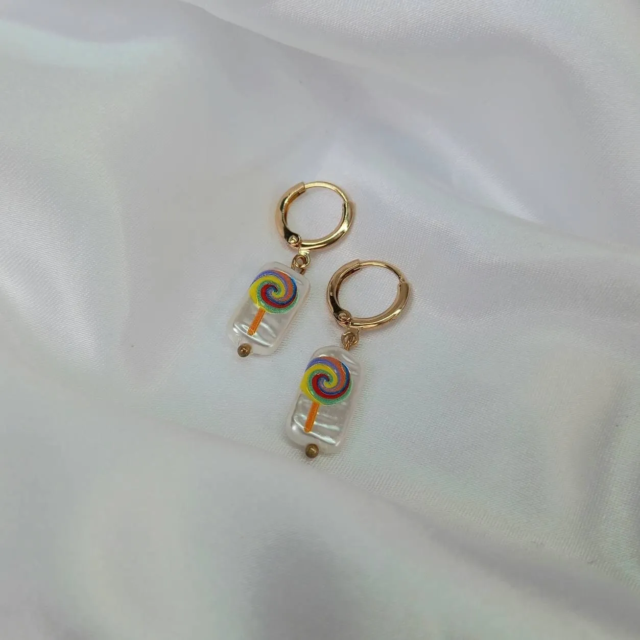 Faux Pearl Lollipop Drop Earrings - Small Pearl Earrings,Small Gold Earrings,Lolly Earrings,Small Drop Earrings,Pearl Earrings In The UK