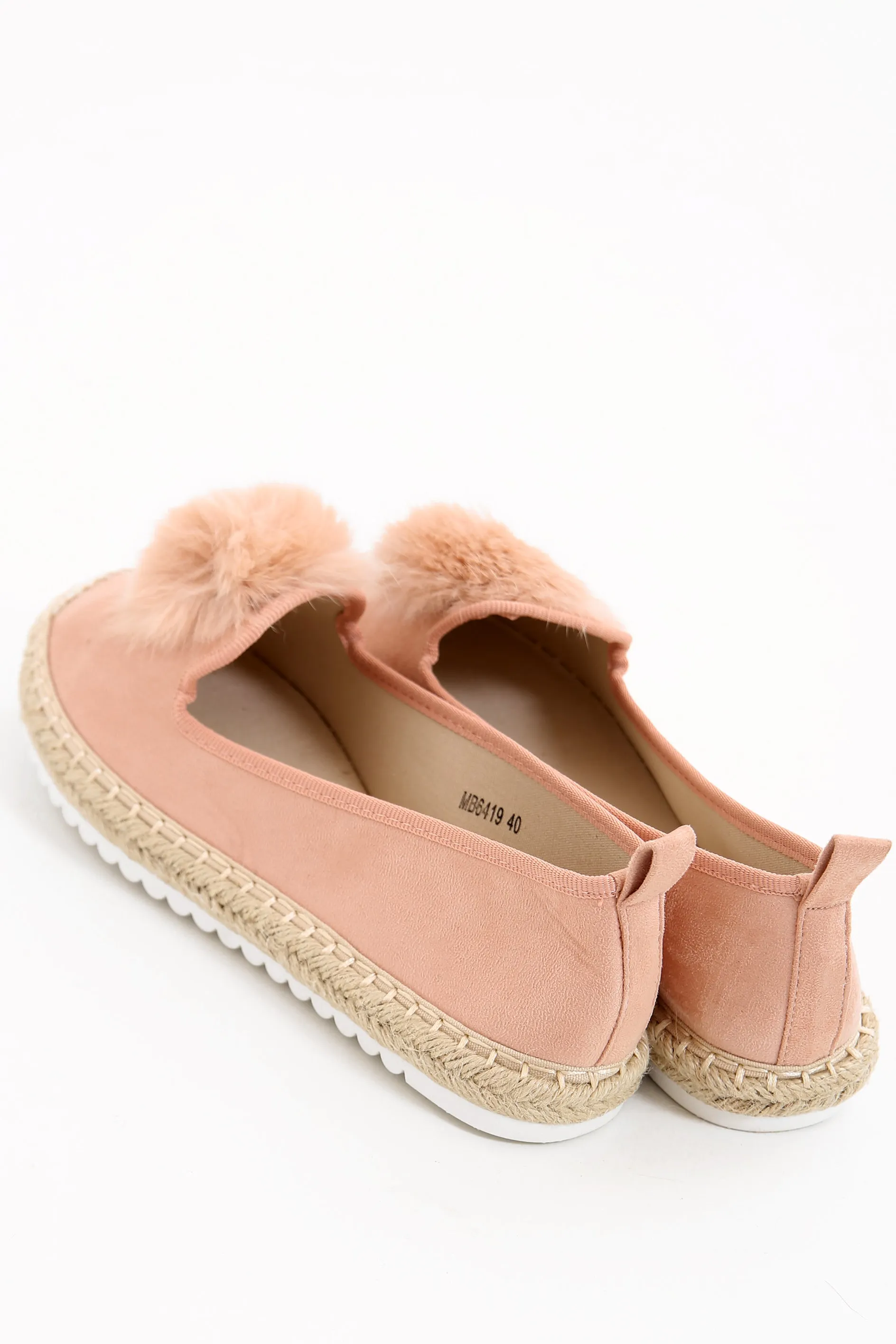 Faux Pom Suedette Espadrilles