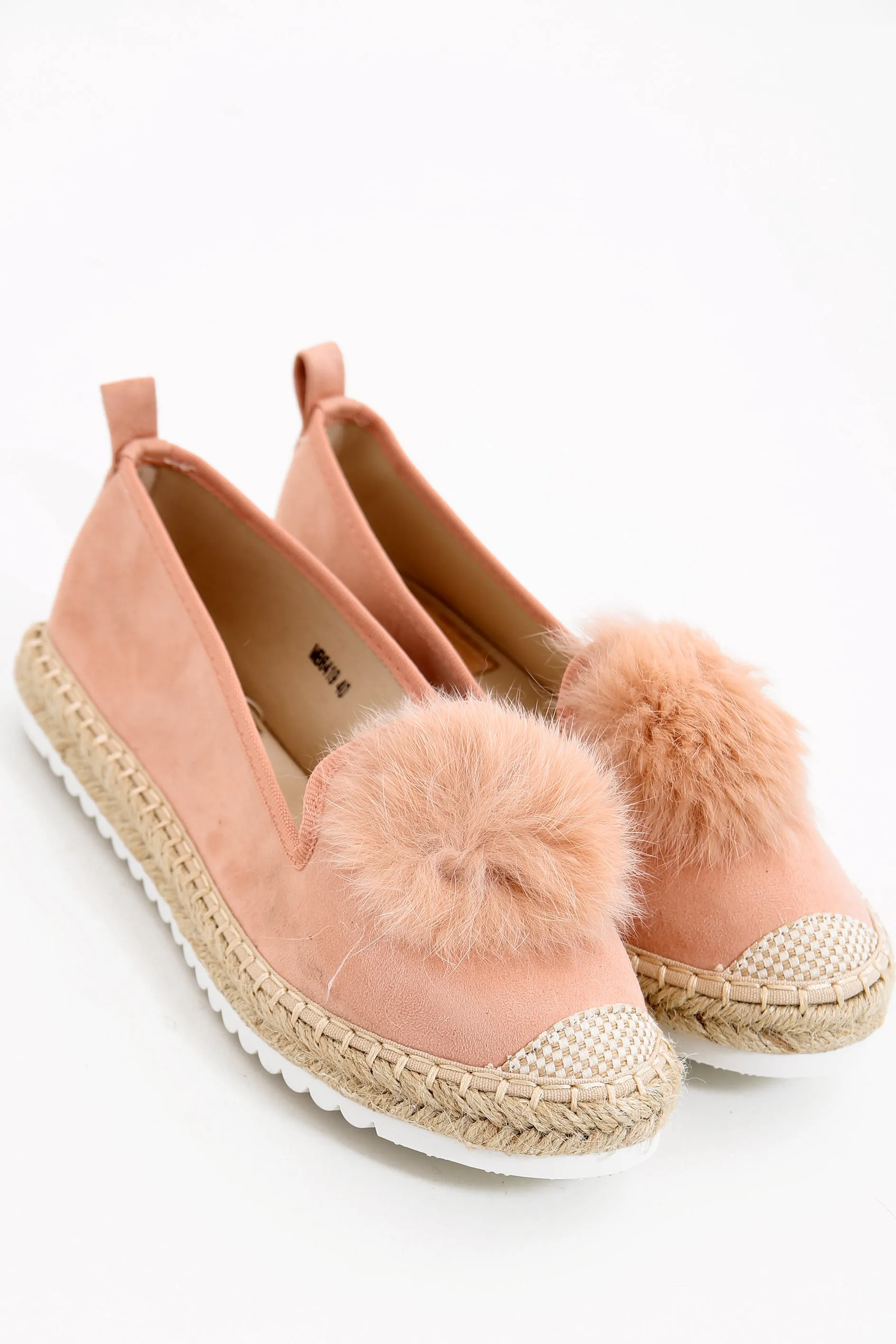 Faux Pom Suedette Espadrilles