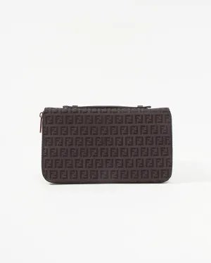 Fendi Brown Zucchino Top Handle Clutch