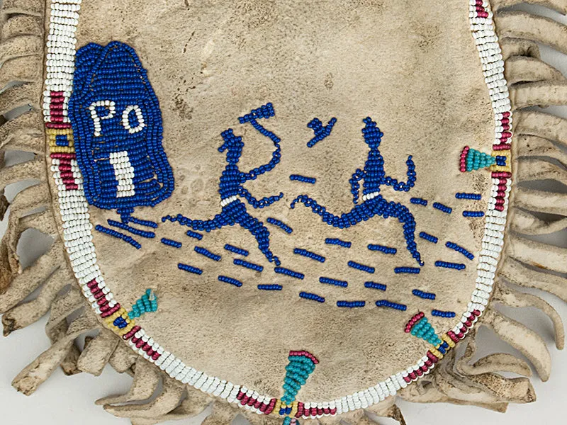 Figural Native American Beaded Bag