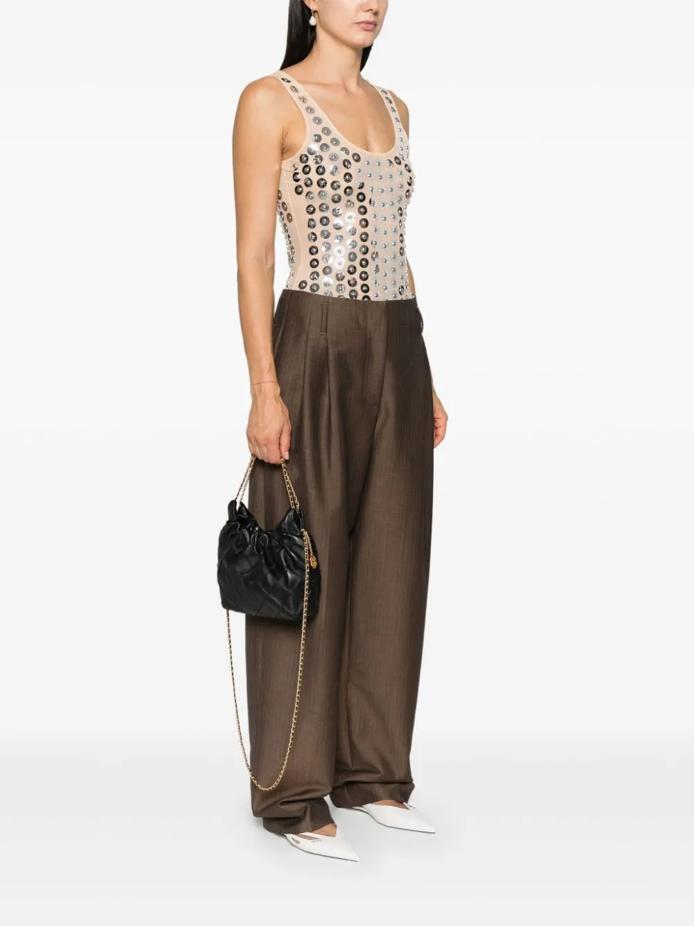 Fleming mini leather hobo bag