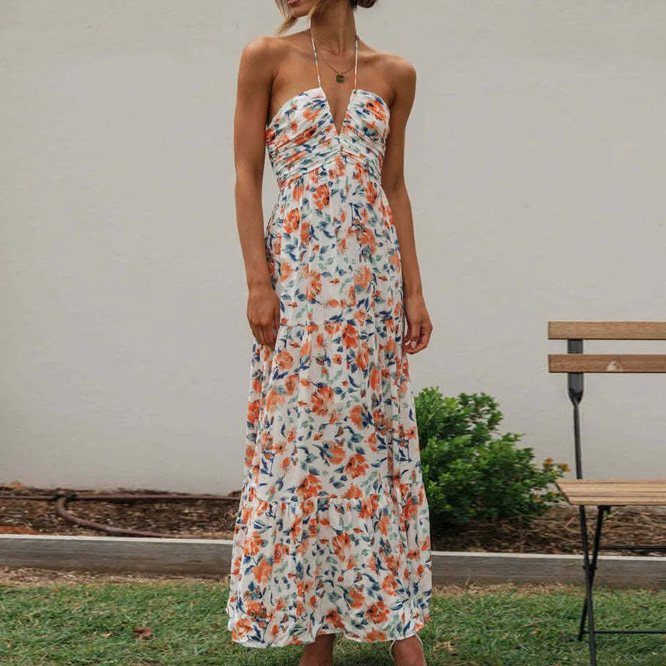 Floral maxi dress for women
