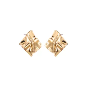 Fluid Square Shape Drop Stud Earring
