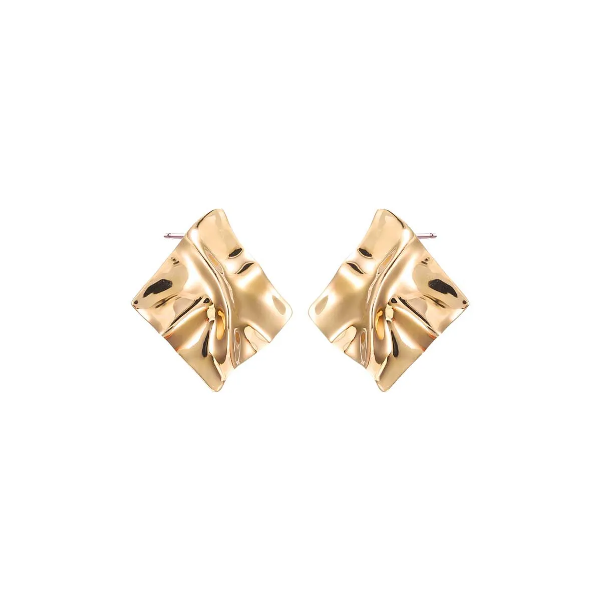 Fluid Square Shape Drop Stud Earring