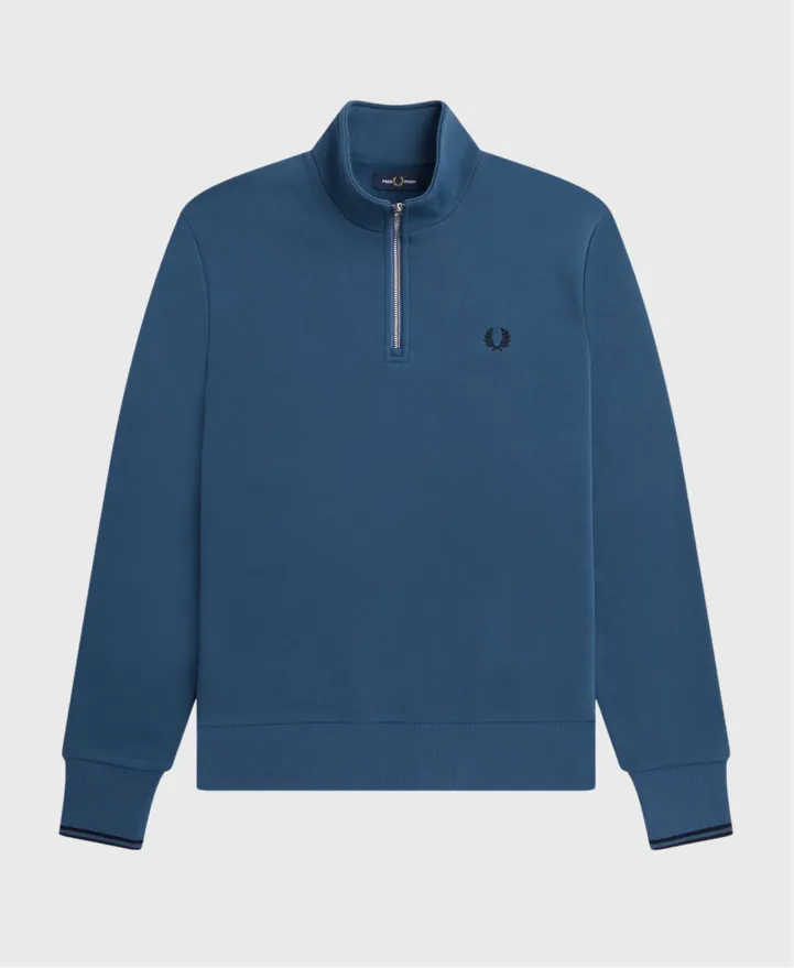 Fred Perry M3574 Half Zip Sweatshirt 963 Midnight Blue
