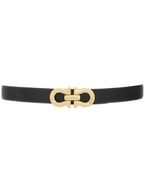 Gancini leather belt