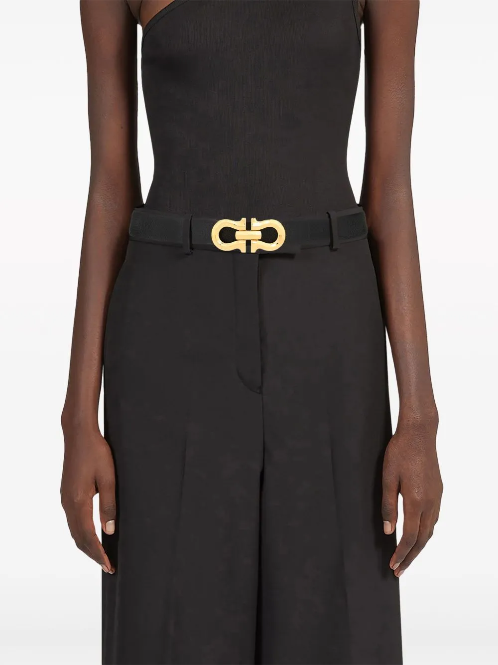 Gancini leather belt