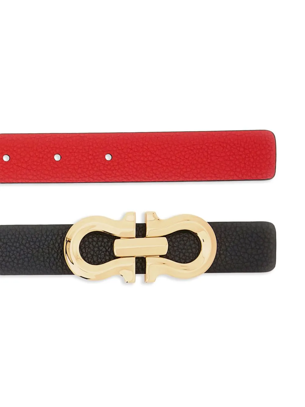 Gancini leather belt