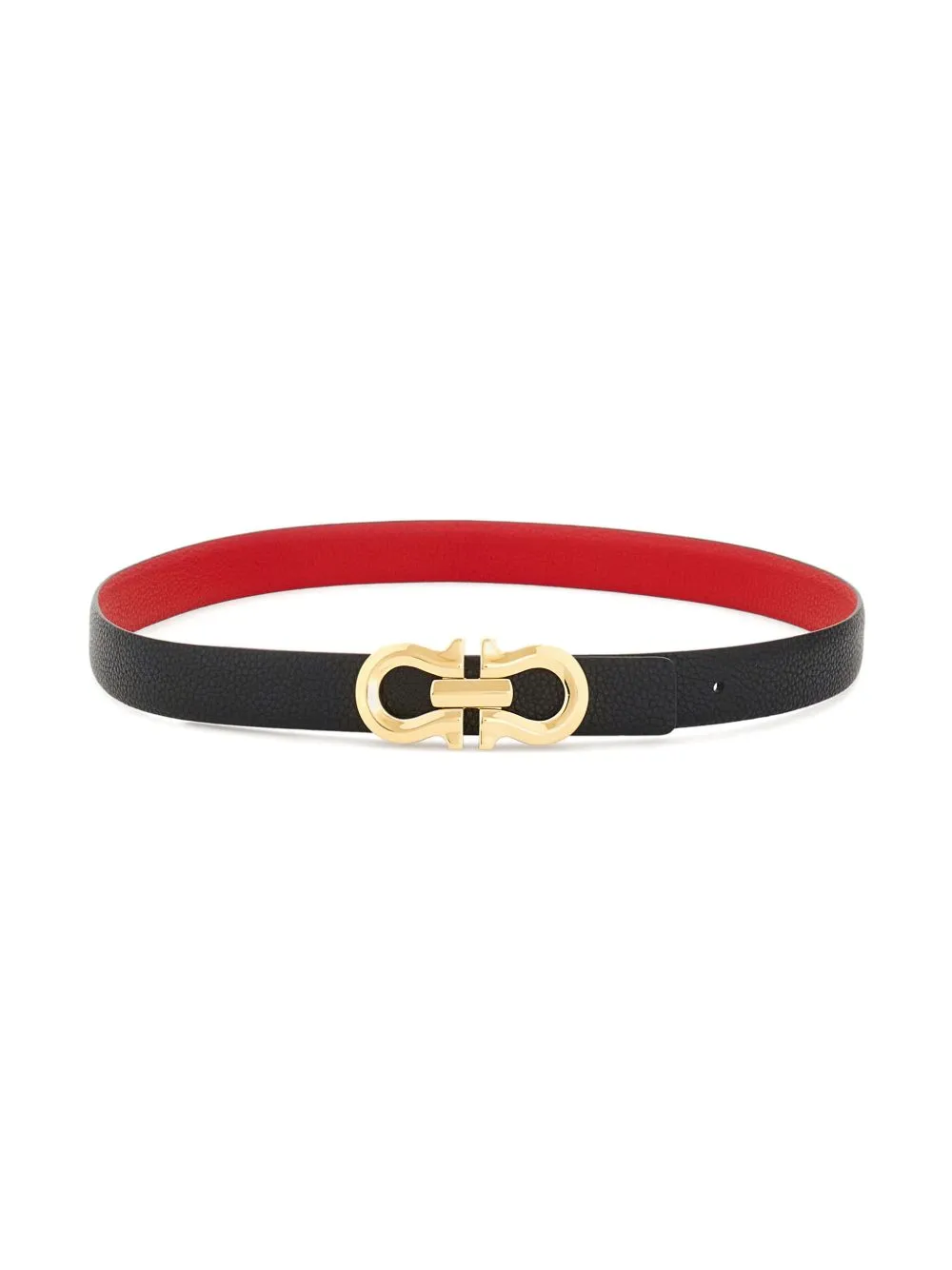 Gancini leather belt