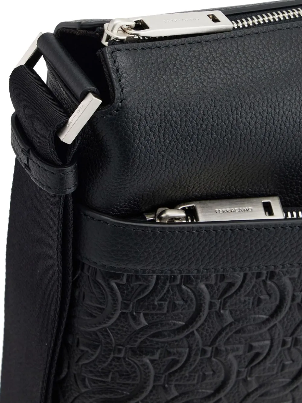 Gancini leather crossbody bag