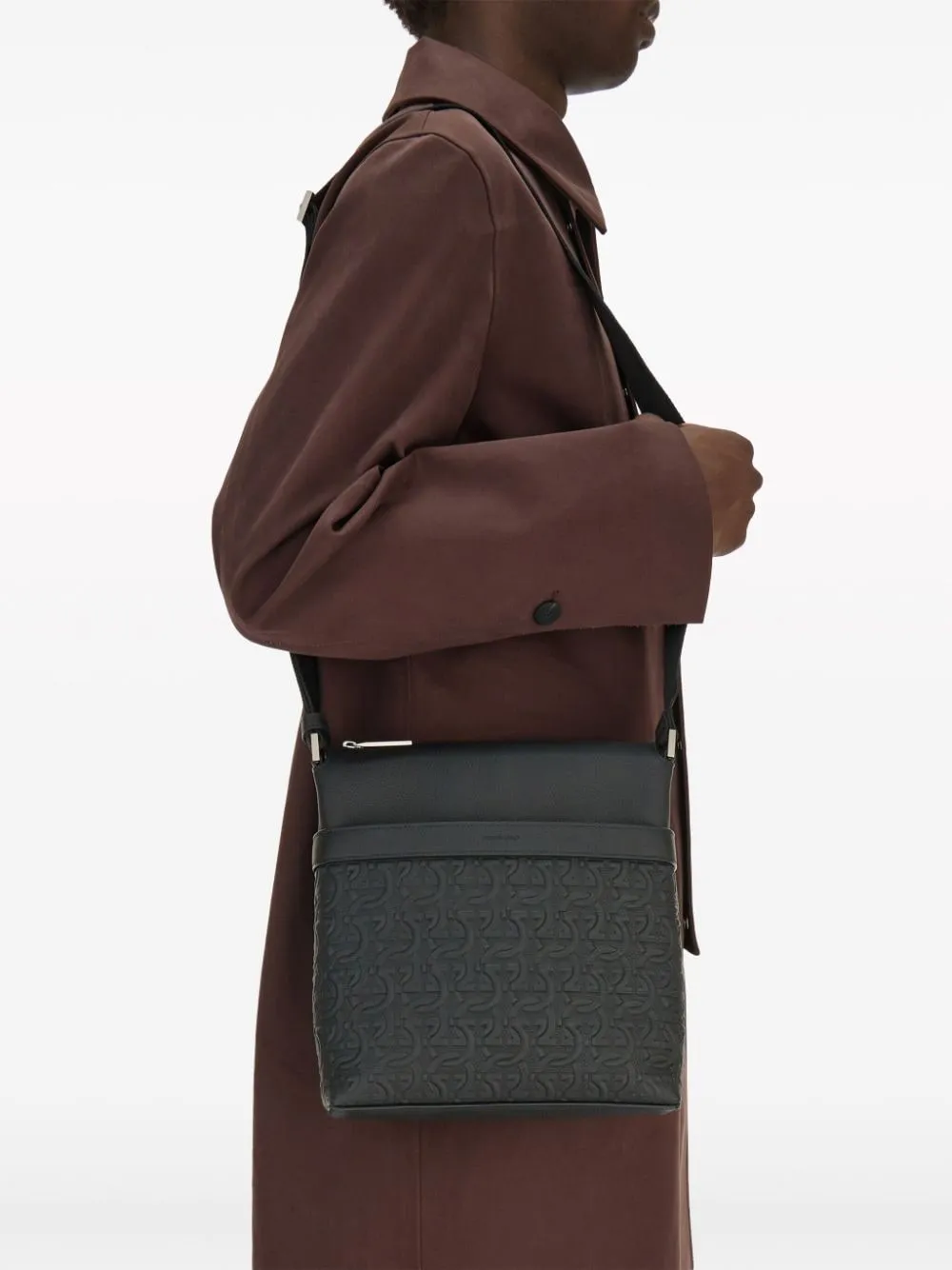Gancini leather crossbody bag