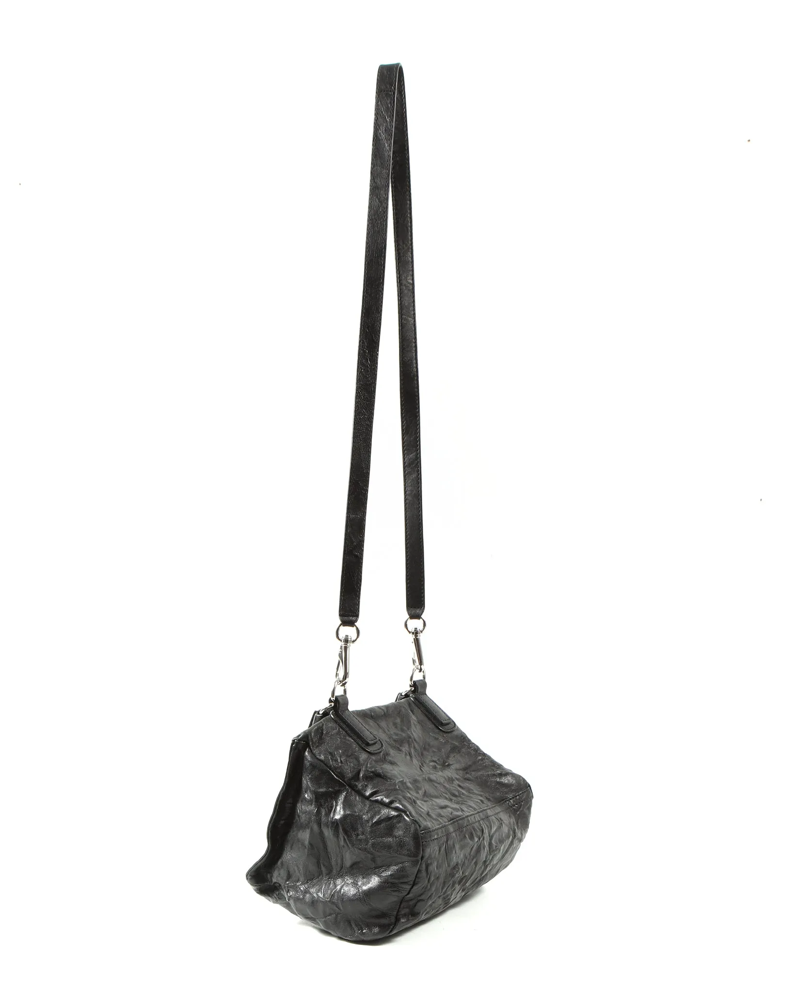 Givenchy Black Crinkled Leather Pandora Handle Bag