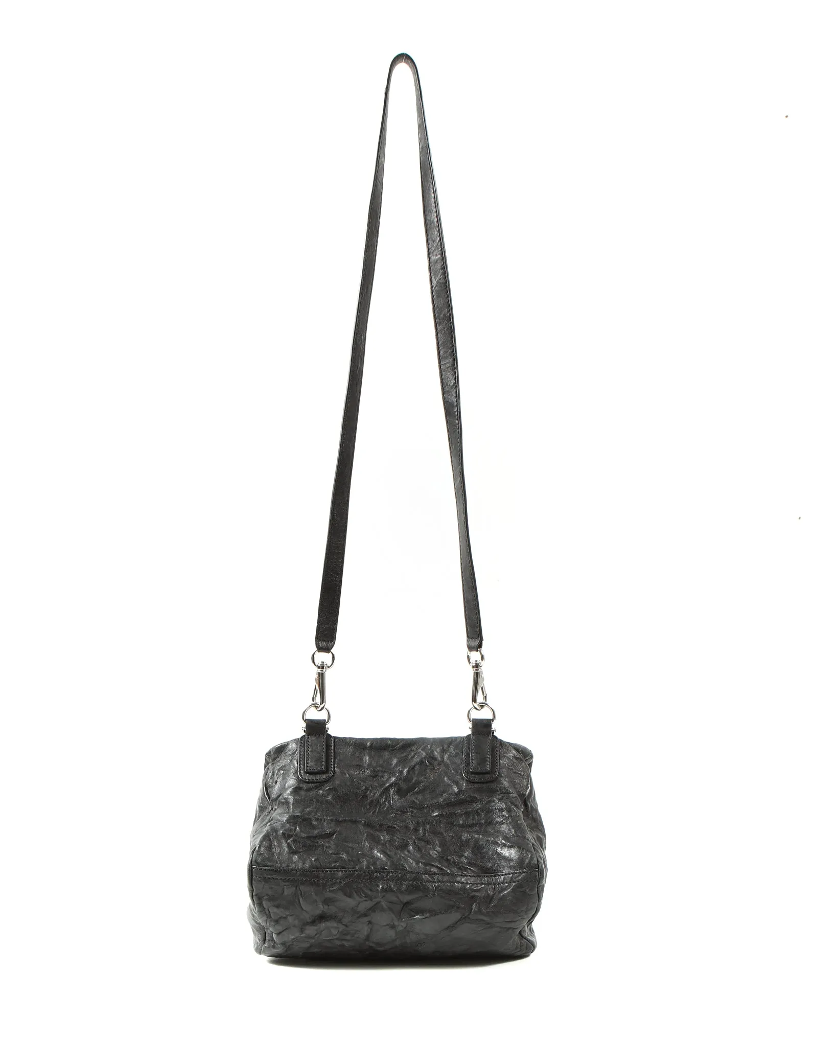 Givenchy Black Crinkled Leather Pandora Handle Bag