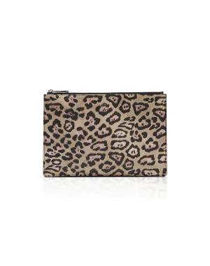 Givenchy Coated Canvas Pink Leopard-Print Pouch