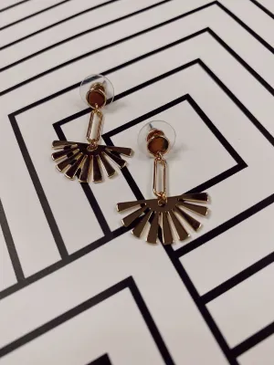 Gold Burst Drop Earrings