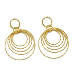 Gold circle drop earrings# SQ321-180172G (GA1/GF13)
