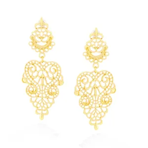 GOLD FILIGREE DROP  EARRINGS #ADX6800088 (SHD3)