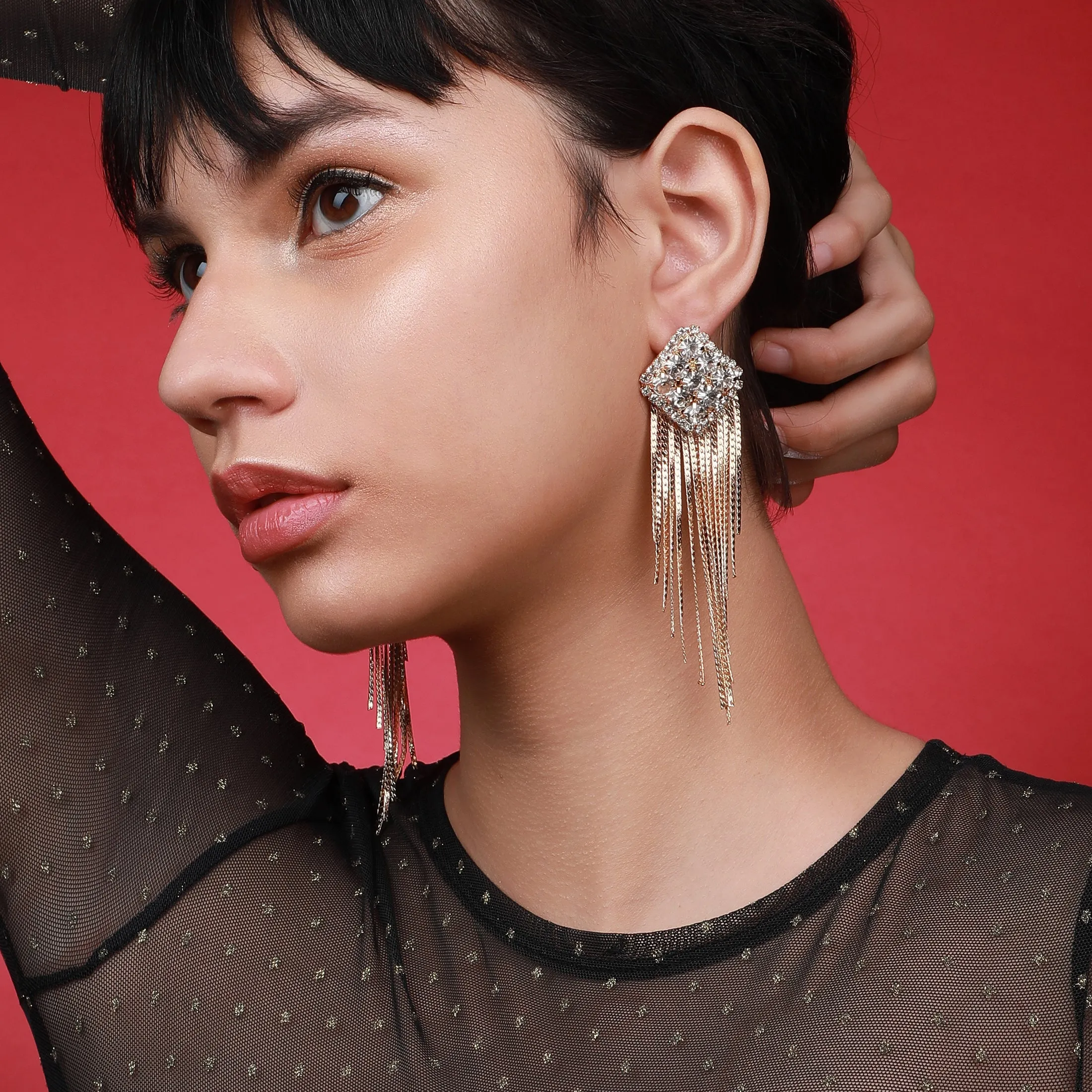 Gold-Plated Drop Earrings Earrings