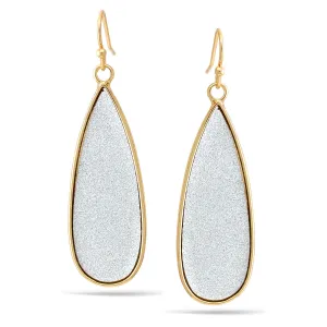 GOLD TEARDROP GLITTER EARRINGS #SWKK-11314GLD (HE17)