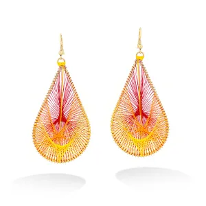 GOLD YELLOW AND BURGUNDY EARRINGS #RE84244