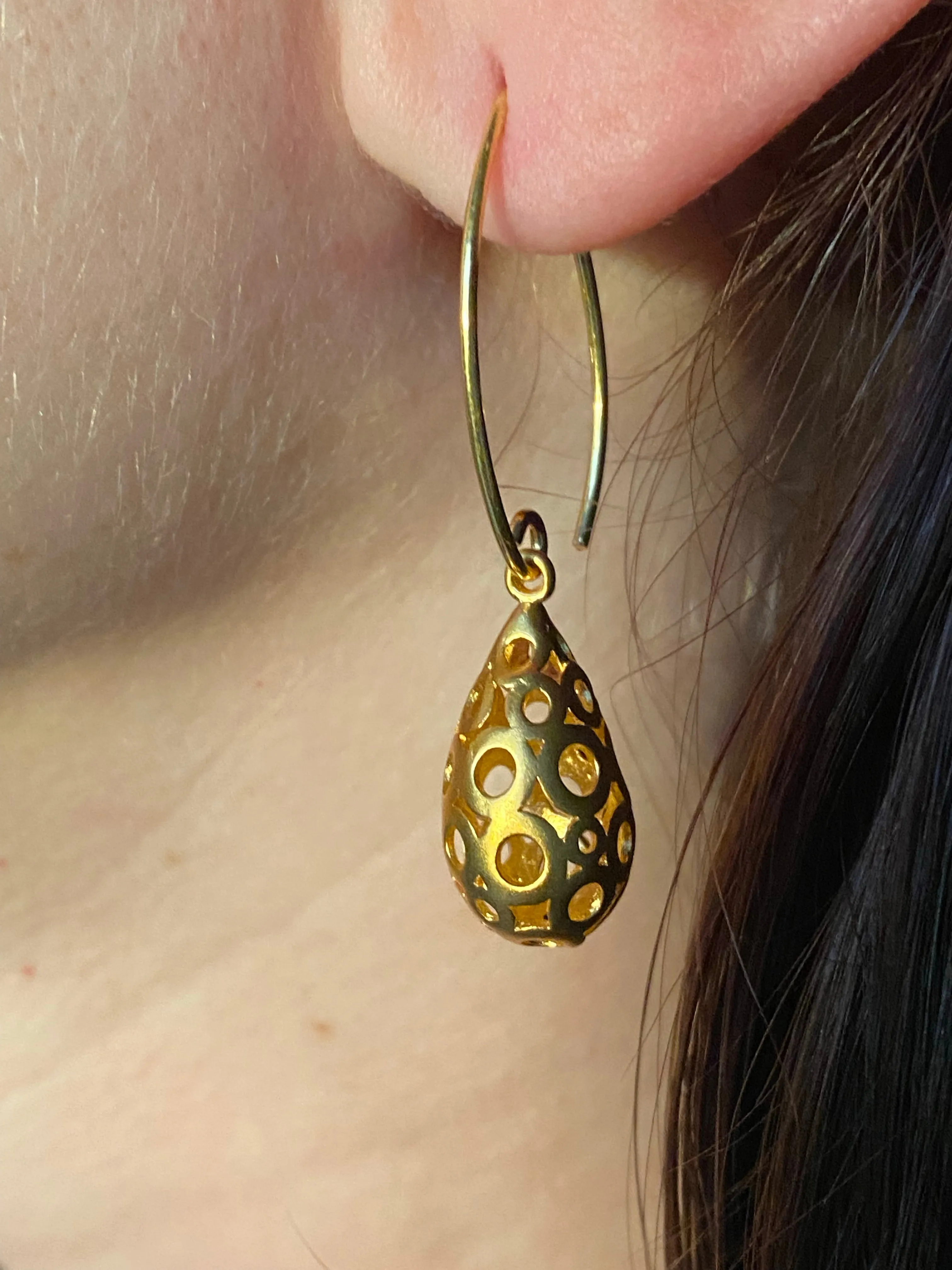 Golden Marquis Bubble Earrings