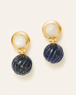 Gozo earrings with moonstone and lapis