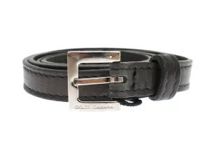 Gray leather belt