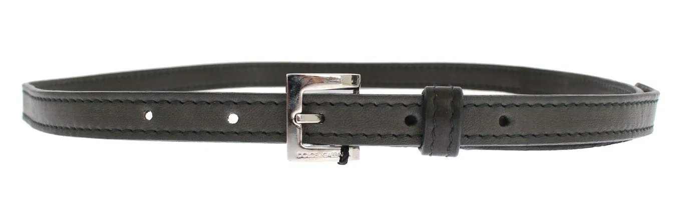 Gray leather belt