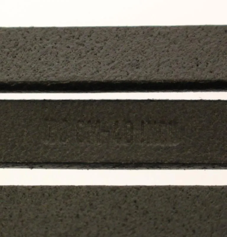 Gray Leather Logo Belt