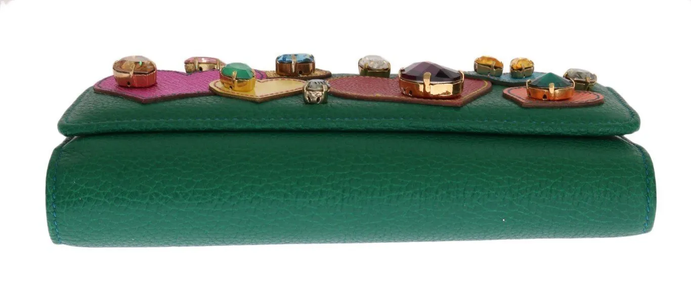 Green Leather Crystals VON Bag