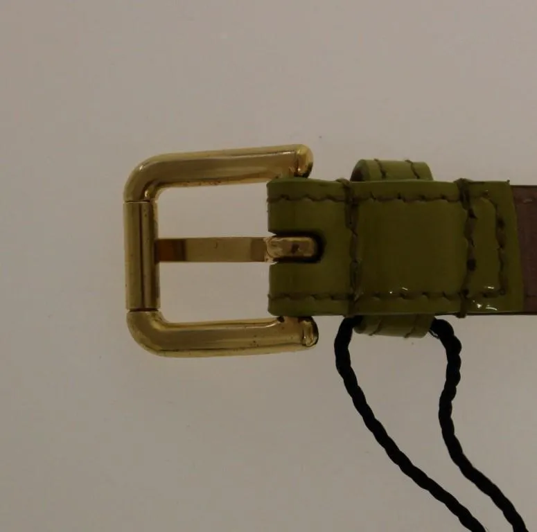 Green Leather Logo Heart Belt
