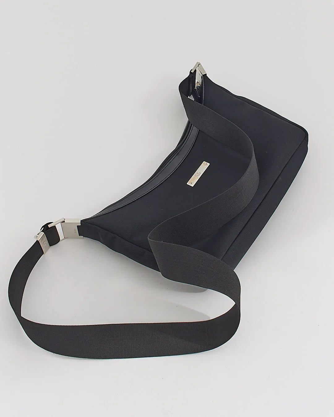 Gucci Black Canvas Convertible Shoulder Bag