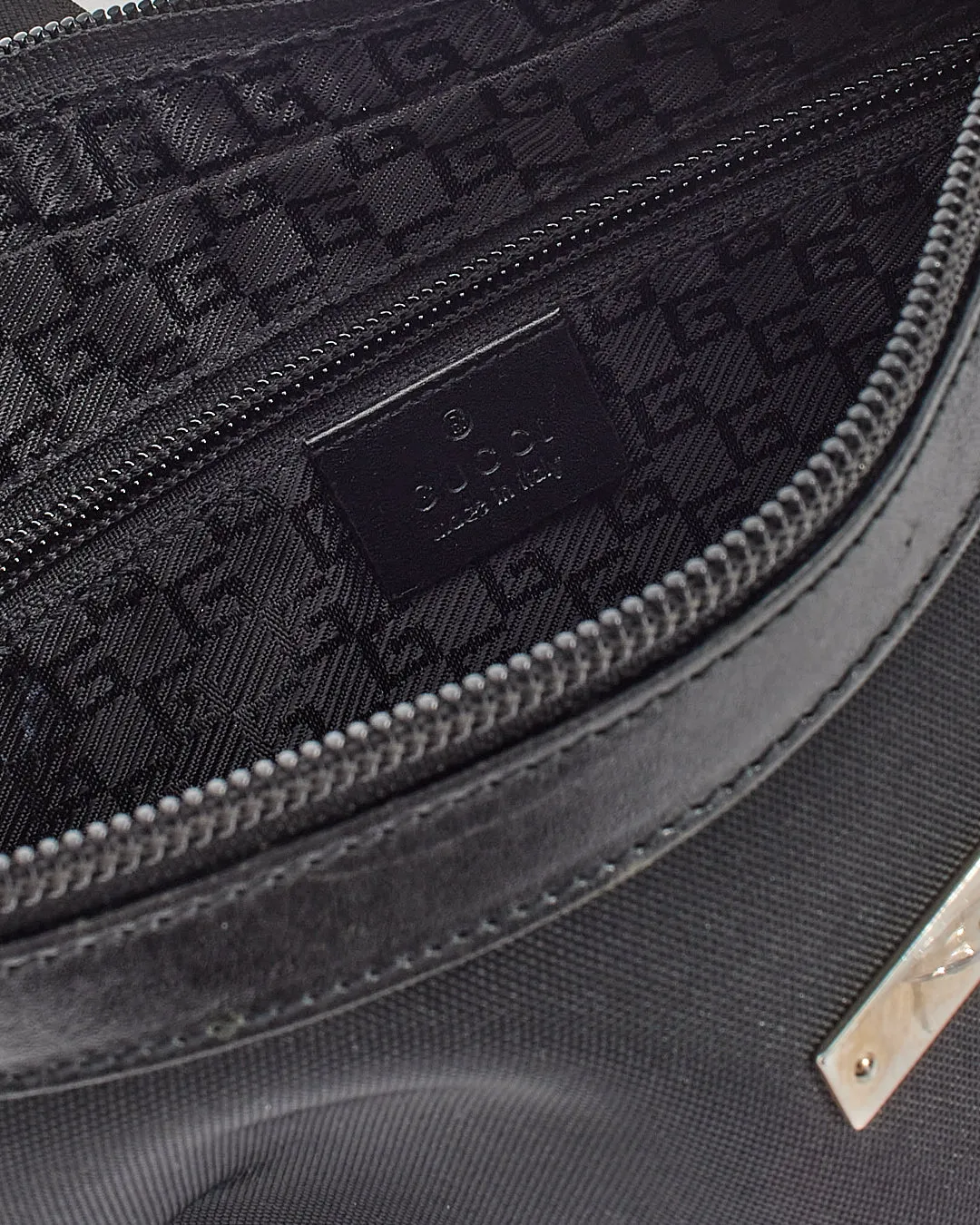 Gucci Black Canvas Convertible Shoulder Bag