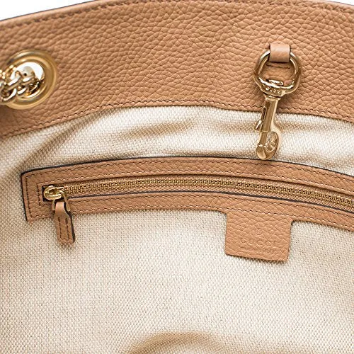 Gucci Camelia Camel Pebbled Leather Soho Shoulder Hand Bag Tassel